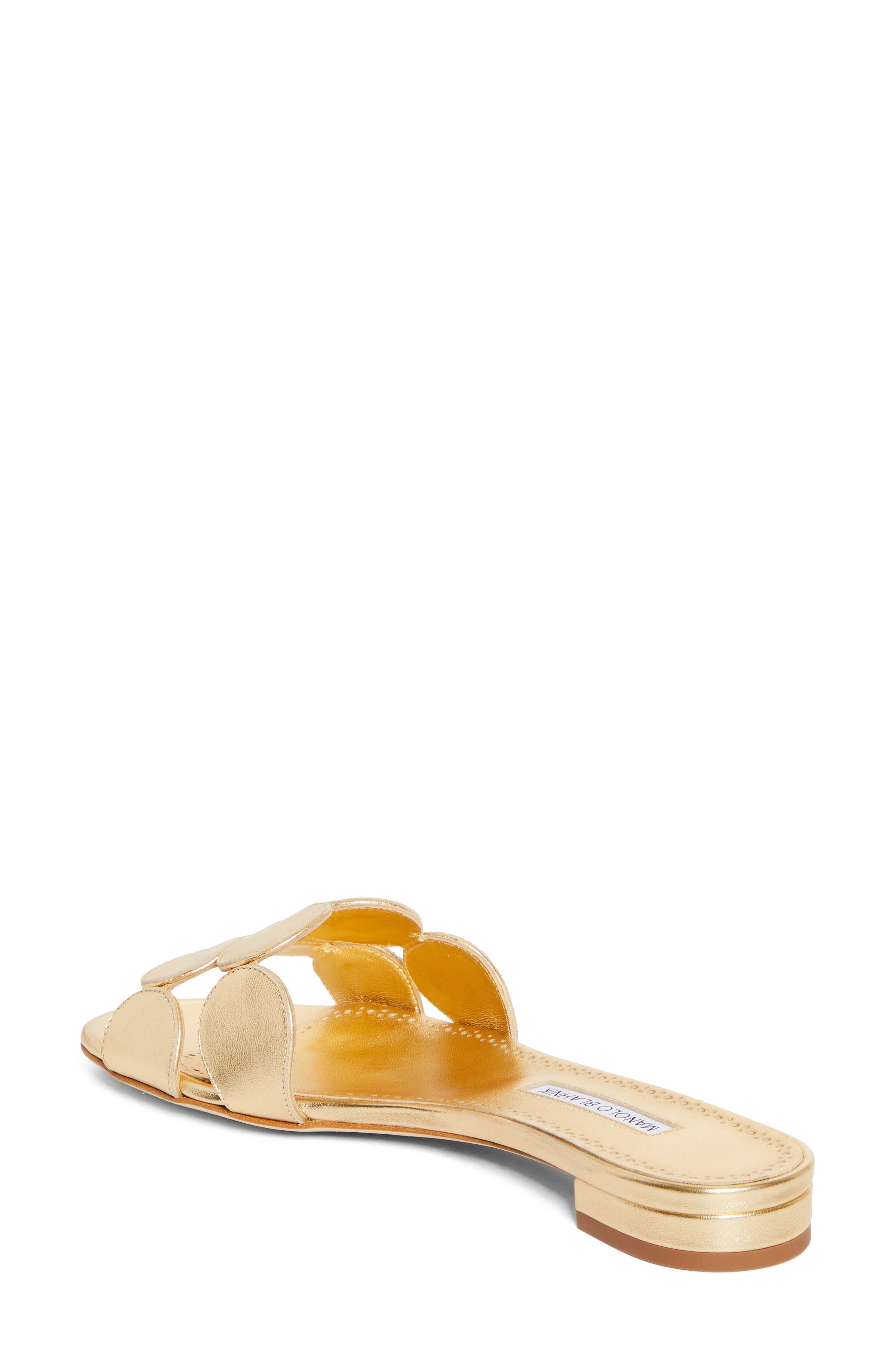 Manolo Blahnik Haribal Slide Sandal, Alternate, color, Metallic Gold