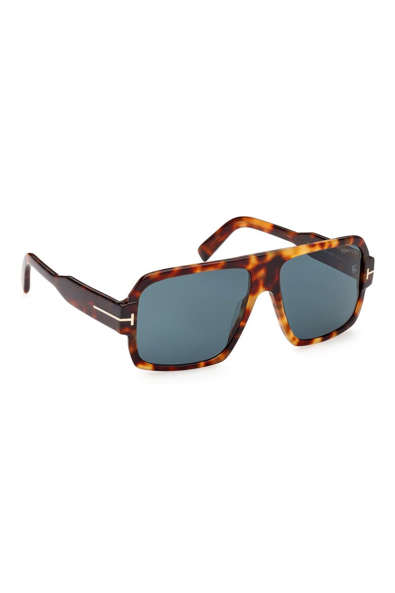 Camden 58mm Square Sunglasses, Alternate, color, BLONDE HAVANA / BLUE