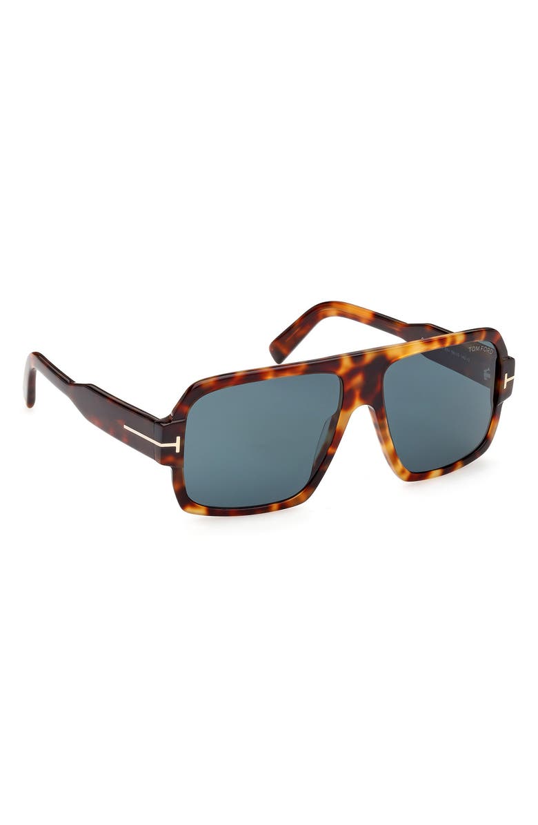 TOM FORD Camden 58mm Square Sunglasses, Alternate, color, Blonde Havana / Blue