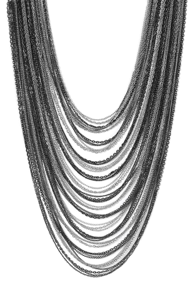 Cara Couture Multistrand Chain Necklace, Main, color, 