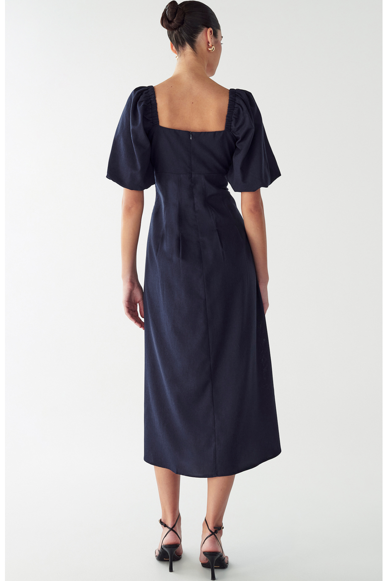Meena Midi Dress, Alternate, color, Navy Blue