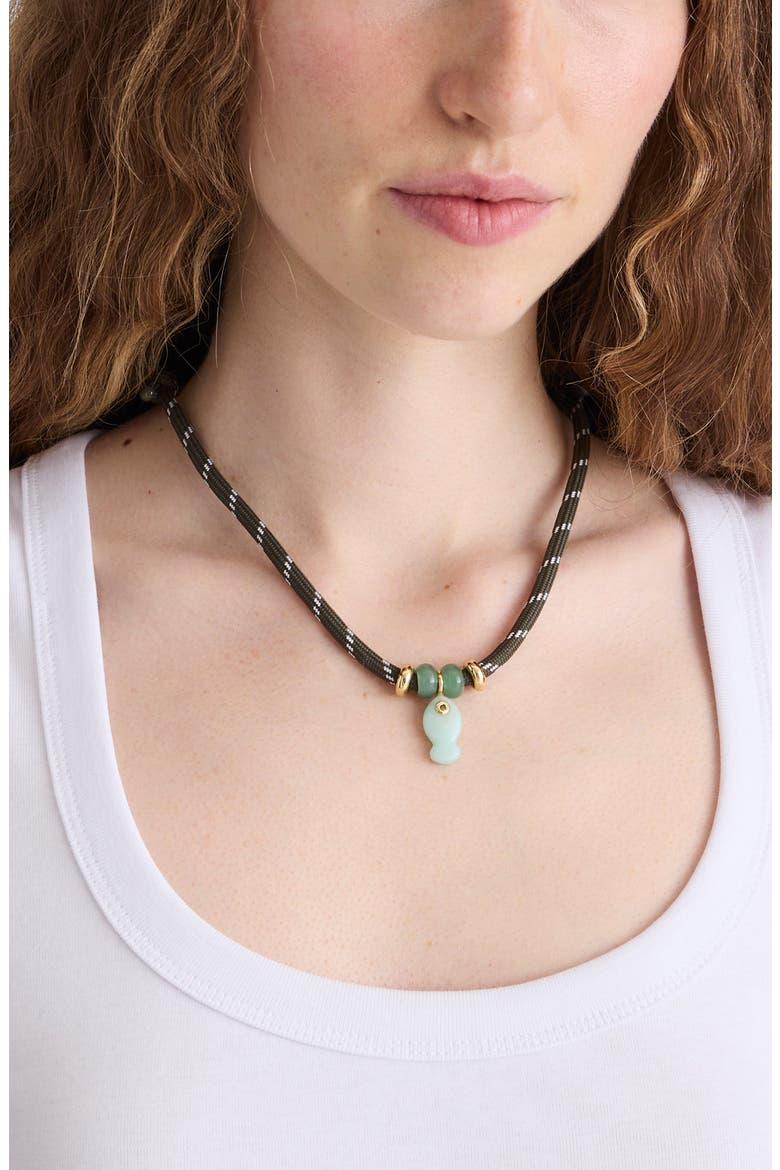 Paracord Charm Necklace, Alternate, color, ANTIQUE GOLD