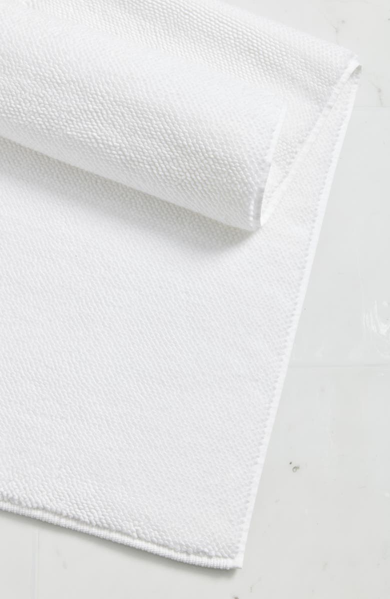 Nordstrom Luxury Woven Cotton Bath Mat, Alternate, color, White