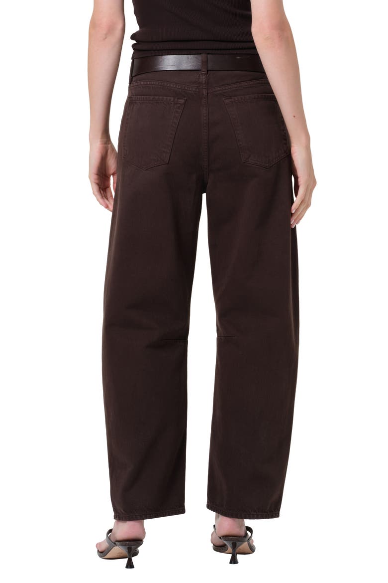 Miro High Waist Barrel Jeans, Alternate, color, CAROB DARK BROWN