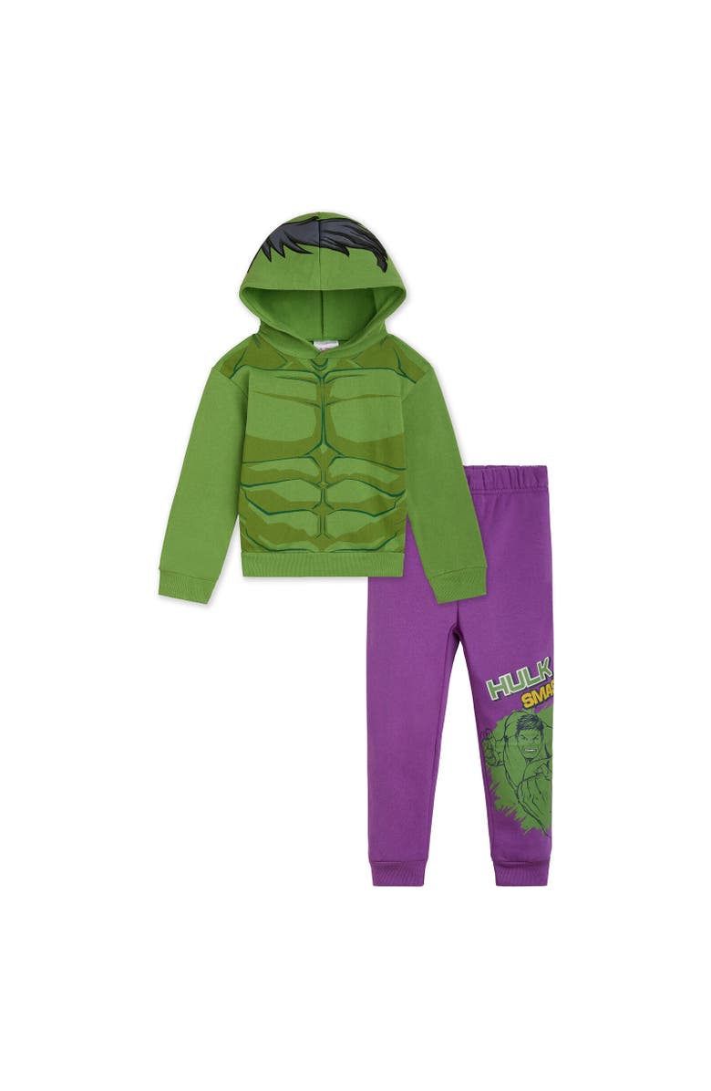 Marvel Cosplay Hoodie & Pants Set, Main, color, The Hulk Green Green