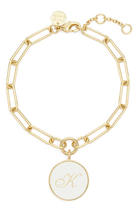 Callie Initial Enamel Pendant Bracelet