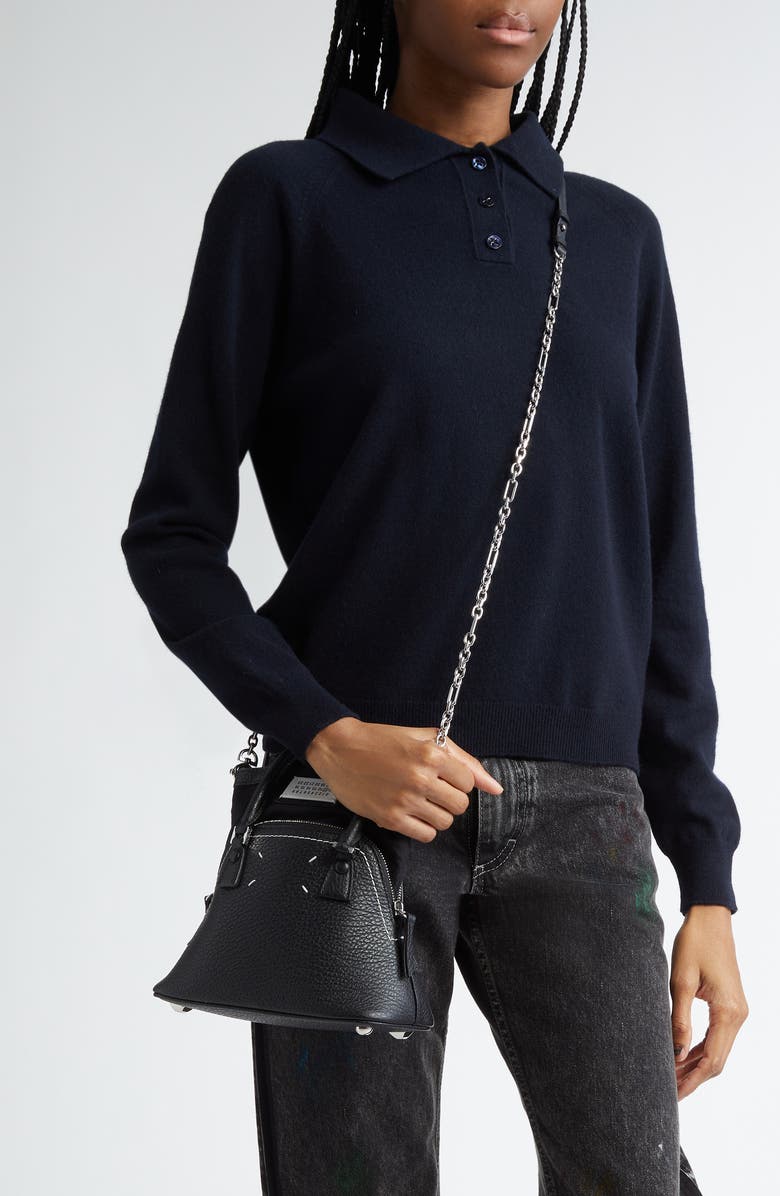 Maison Margiela Micro 5AC Classique Leather Top Handle Bag, Alternate, color, Black