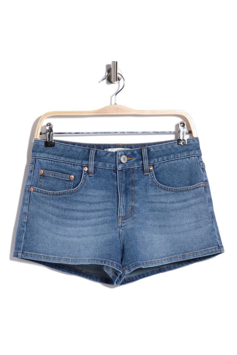 Retro Mini Shorts, Alternate, color, MED DENIM