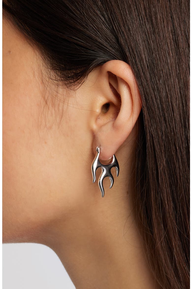 Twin Flame Earrings, Alternate, color, SILVER