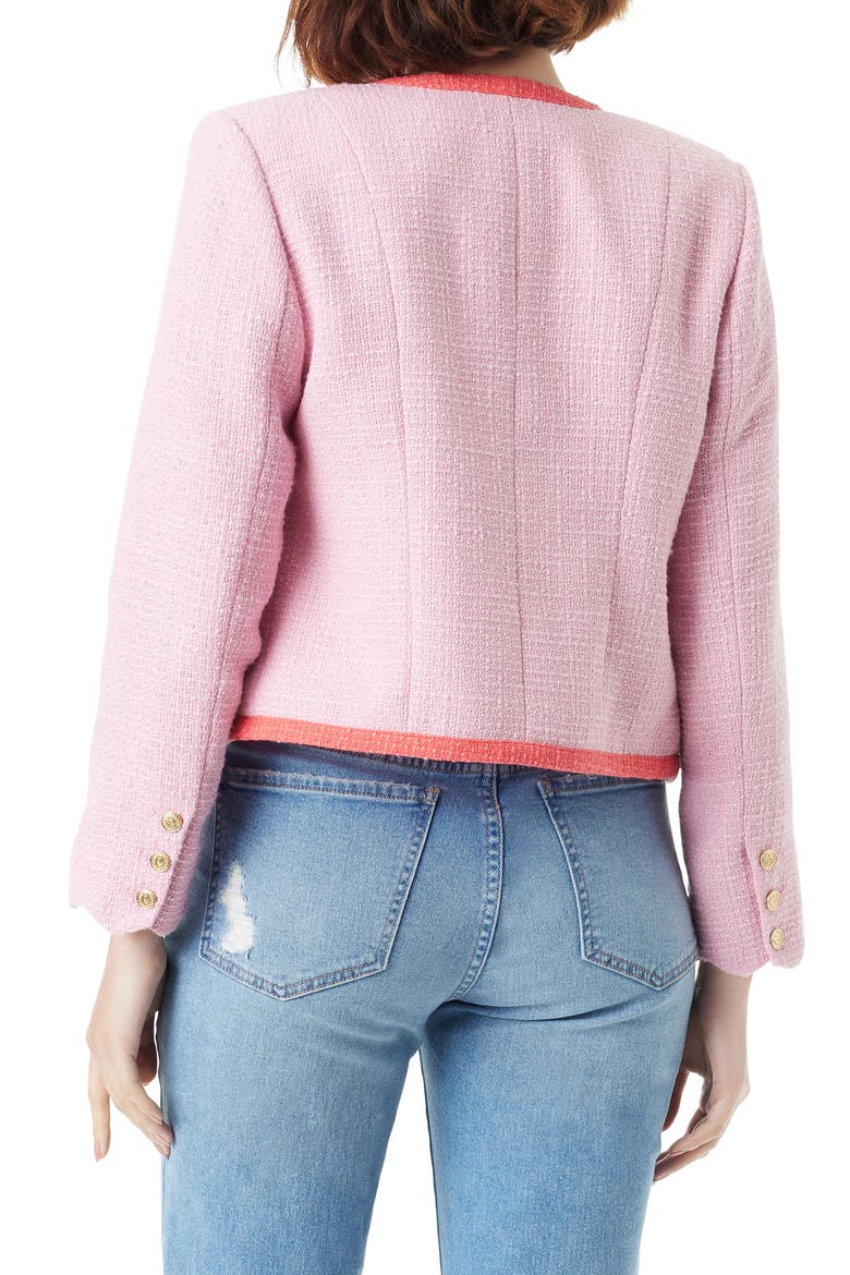 Ramona Collarless Bracelet Sleeve Tweed Blazer, Alternate, color, SWEET LILAC