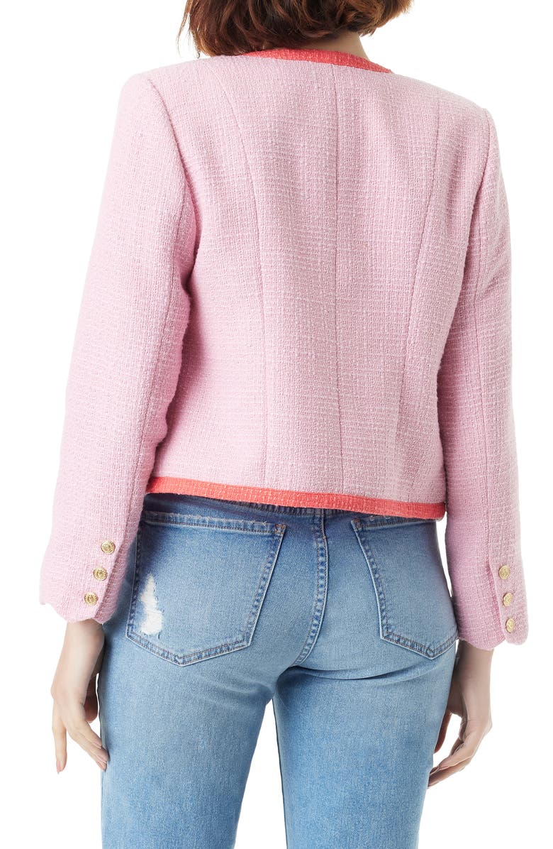 Sam Edelman Ramona Collarless Bracelet Sleeve Tweed Blazer, Alternate, color,