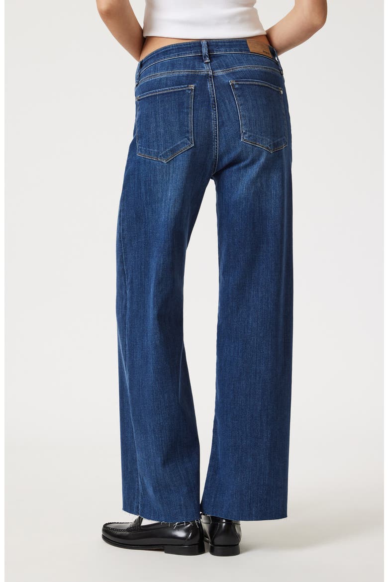 Raw Hem High Waist Wide Leg Jeans, Alternate, color, MID BRUSHED SUPERSOFT