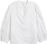 Caslon® Eyelet Embroidered Cotton Popover Top