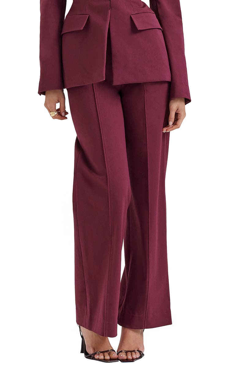 HOUSE OF CB Rivi Loose Fit Trousers, Main, color, Windsor Wine