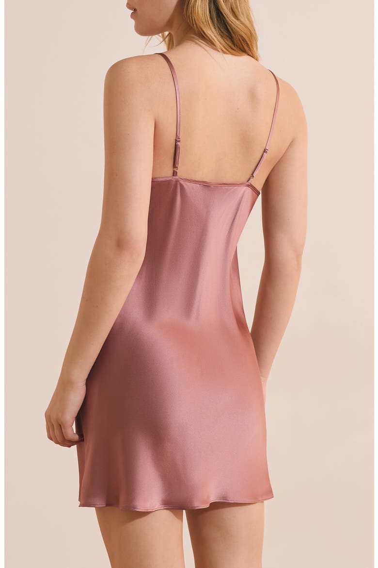Milky Lace Trim Silk Chemise, Alternate, color, IMP FOND ROSE