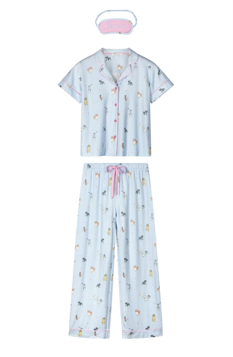 PJ Salvage Bark Park Jersey Pajamas, Alternate, color, Blue Ice