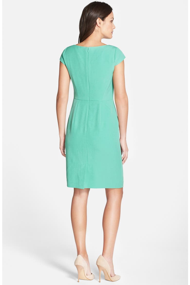 Pleat Detail Cap Sleeve Sheath Dress, Alternate, color, SEAFOAM