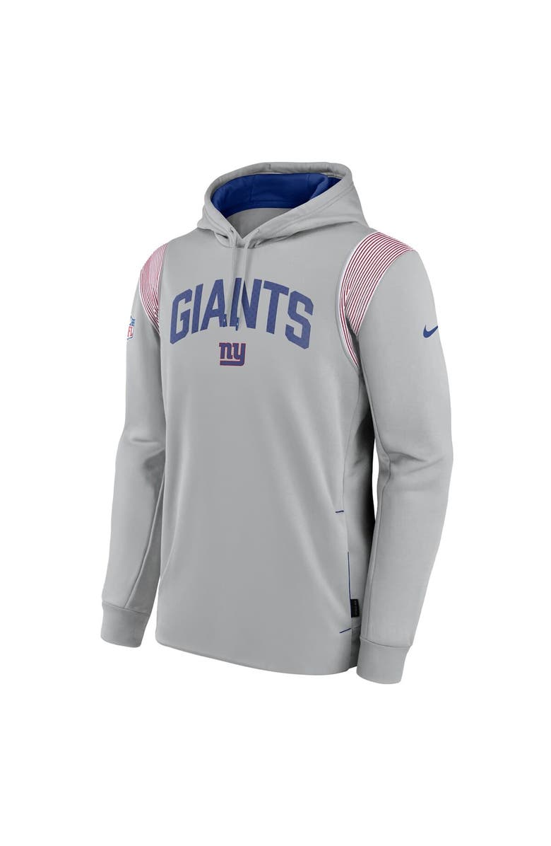 Nike Men's Nike Gray New York Giants Sideline Athletic Stack Performance Pullover Hoodie, Alternate, color, 