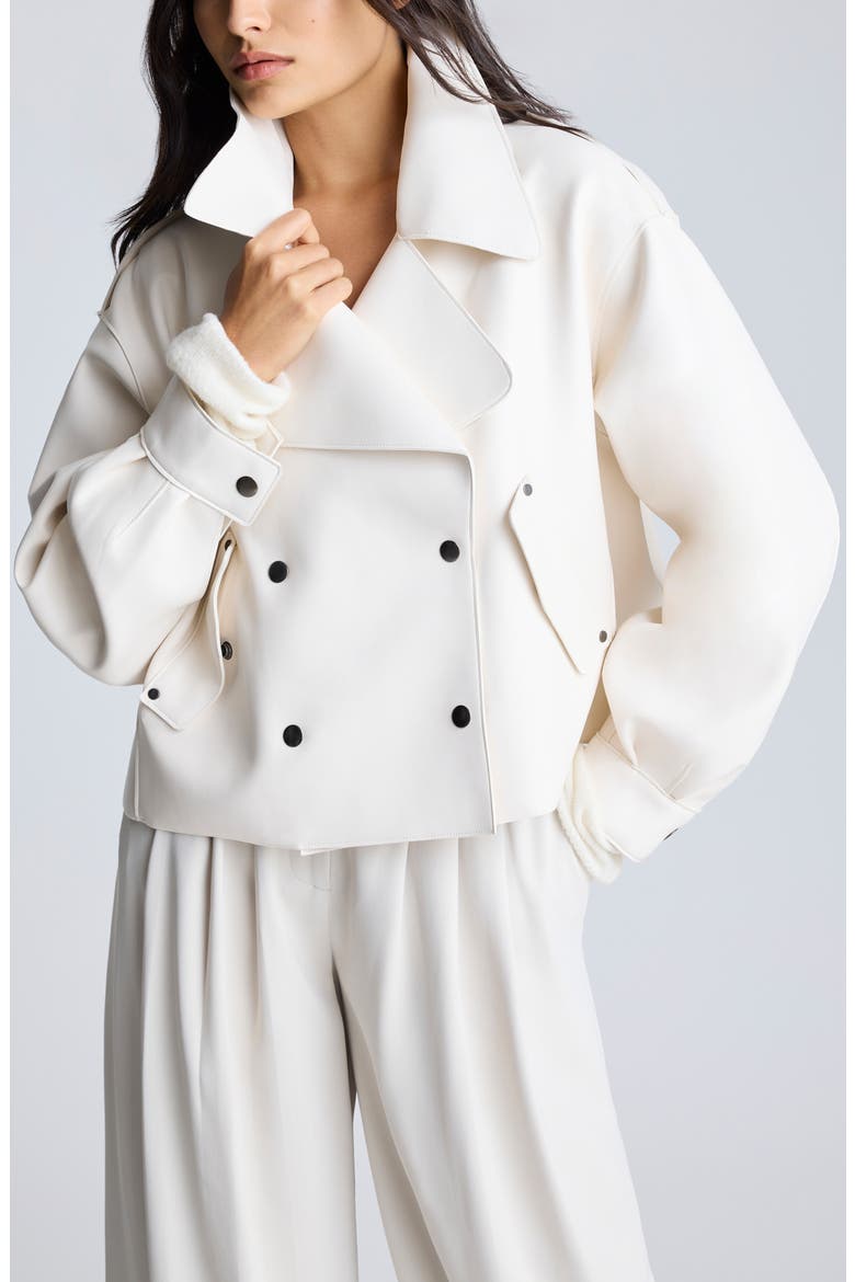Crop Faux Leather Jacket, Main, color, OYSTER