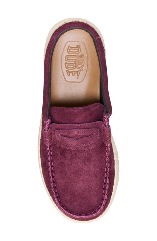 Hey Dude Wally Next Suede Loafer Mule In Purple