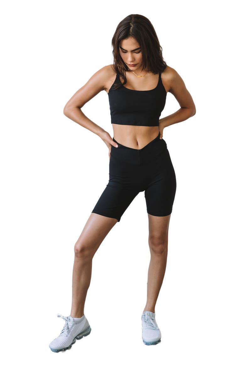 Melanie Crop Cloudlux Bra, Main, color, Metropolis Black