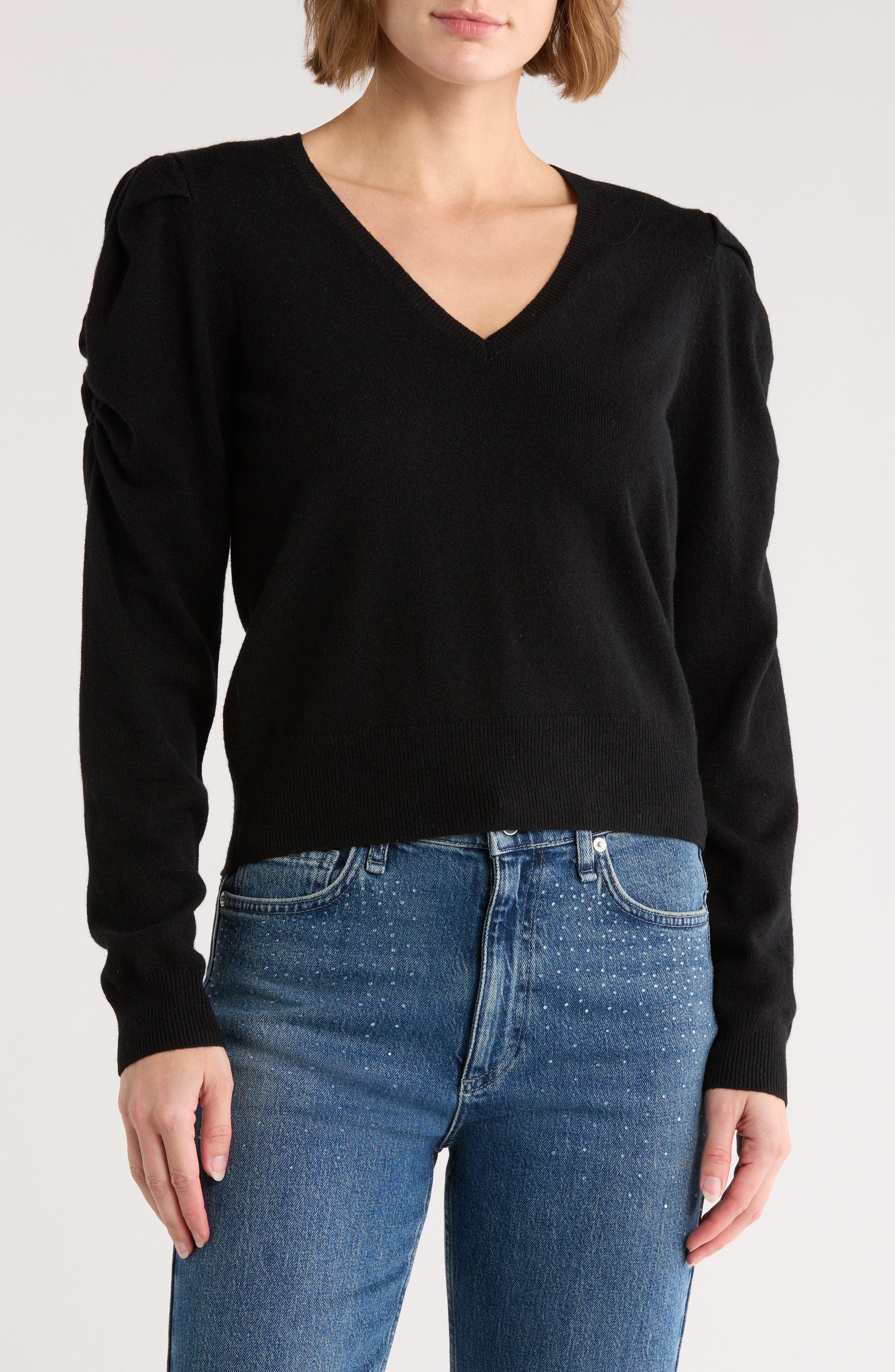 FRAME Frankie V-Neck Wool Blend Sweater