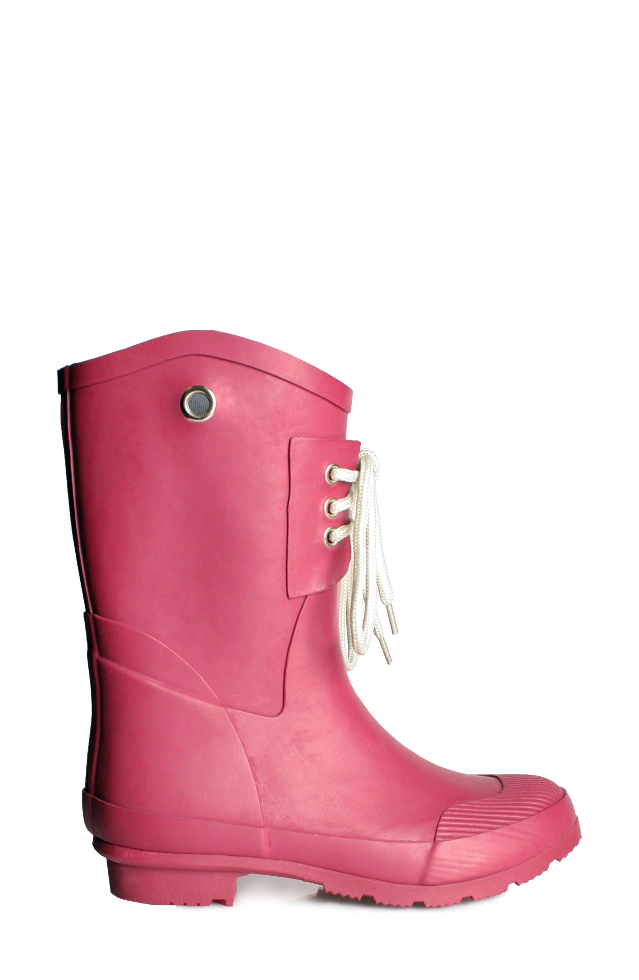 Nomad Kelly B Waterproof Lace-Up Rain Boot, Alternate, color, Wine