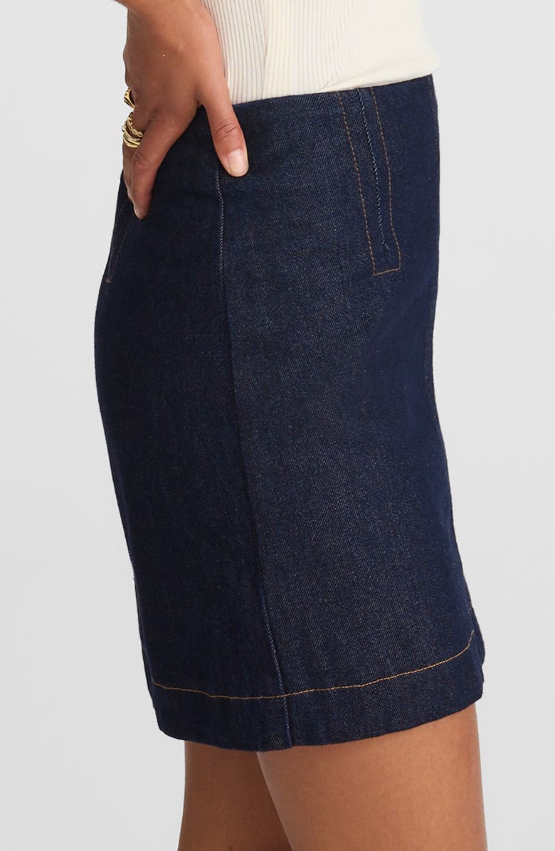 Madewell Clean Denim Miniskirt, Alternate, color, Rinse Wash