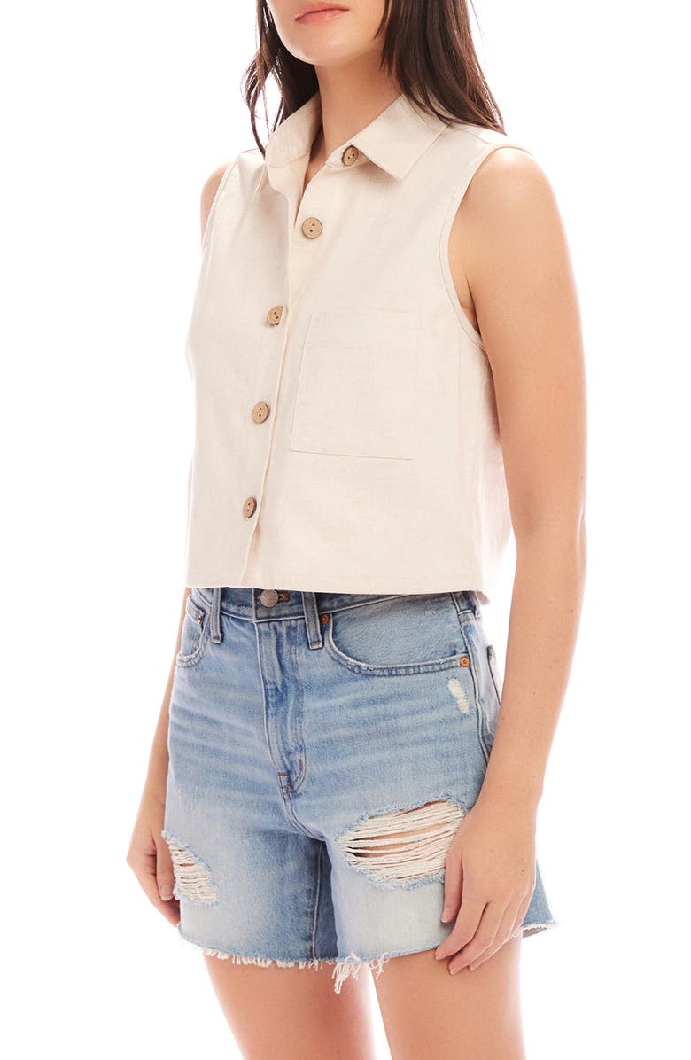 FIFTEEN TWENTY Addison Crop Sleeveless Button-Up Shirt, Alternate, color, 