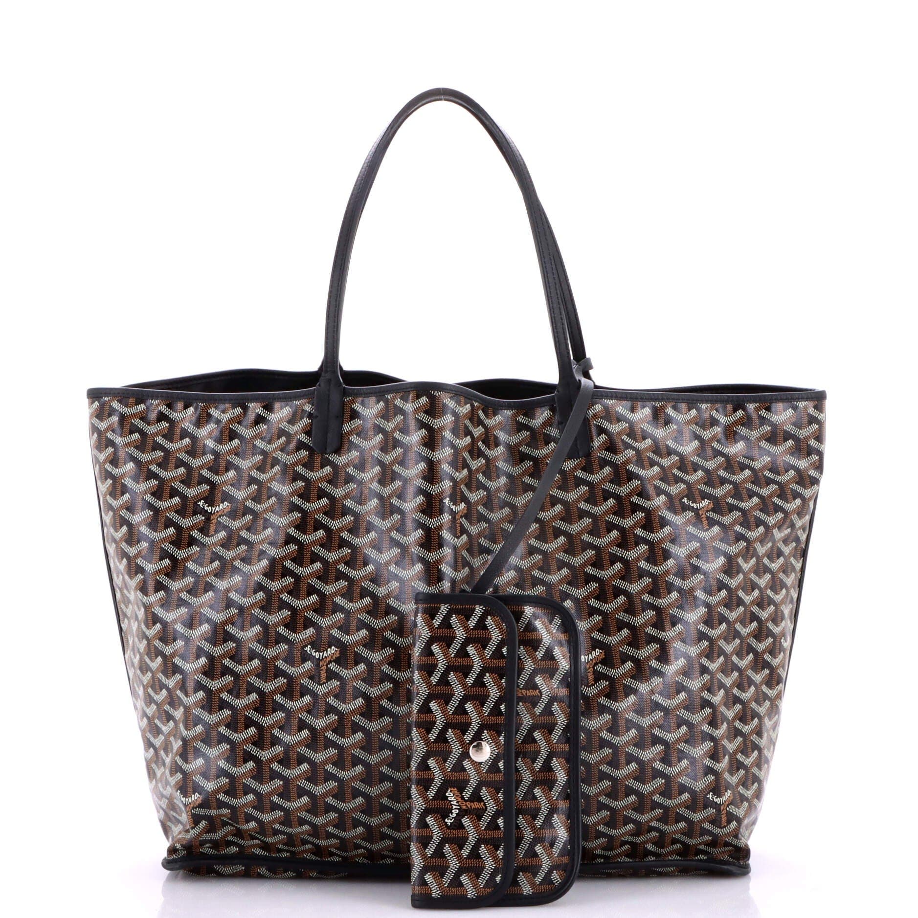 Pre-Owned Goyard Anjou Reversible Tote Coated Canvas GM, Alternate, color, Black