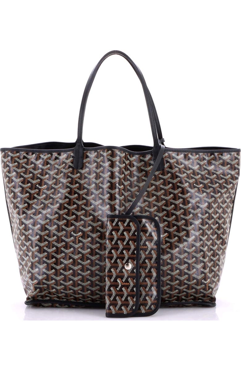Pre-Owned Goyard Anjou Reversible Tote Coated Canvas GM, Alternate, color, Black