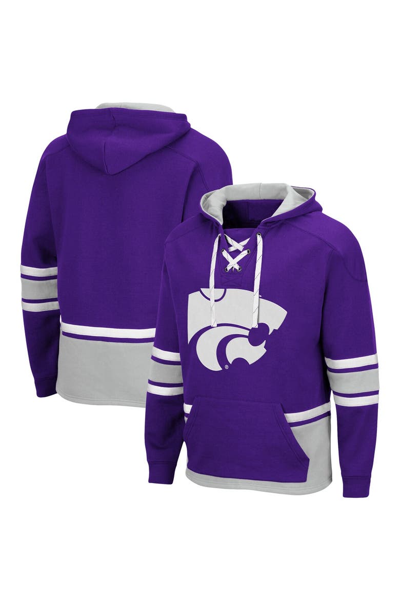 Men's Colosseum Purple Kansas State Wildcats Lace Up 3.0 Pullover Hoodie, Alternate, color, Purple