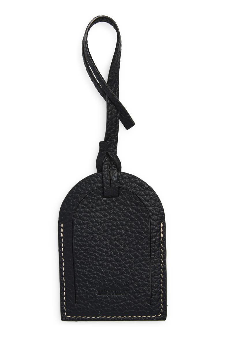 The Sally Luggage Tag, Main, color, BLACK GROSGRAIN