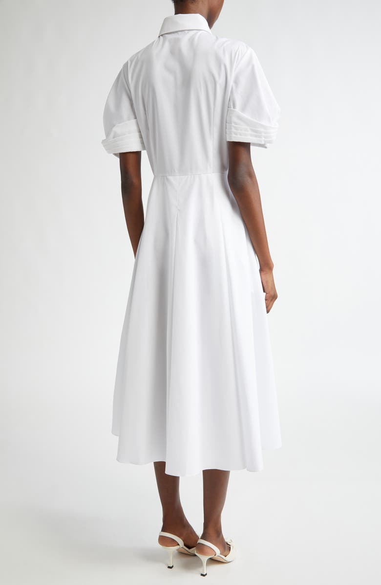 Erdem Rosette Short Sleeve Cotton Poplin Shirtdress, Alternate, color, 