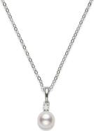 Mikimoto Classic Akoya Pearl & Diamond Pendant Necklace