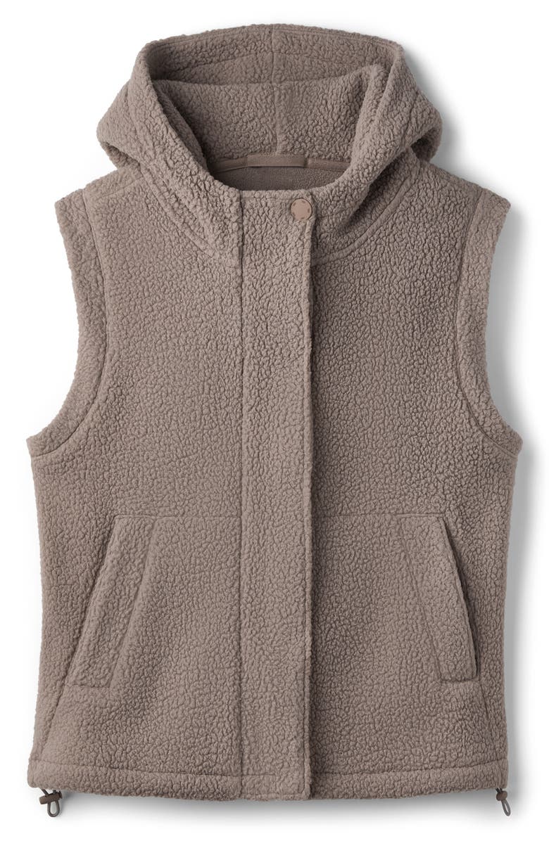 Rhone Aloft Fleece Hooded Vest, Alternate, color, Foggy Taupe