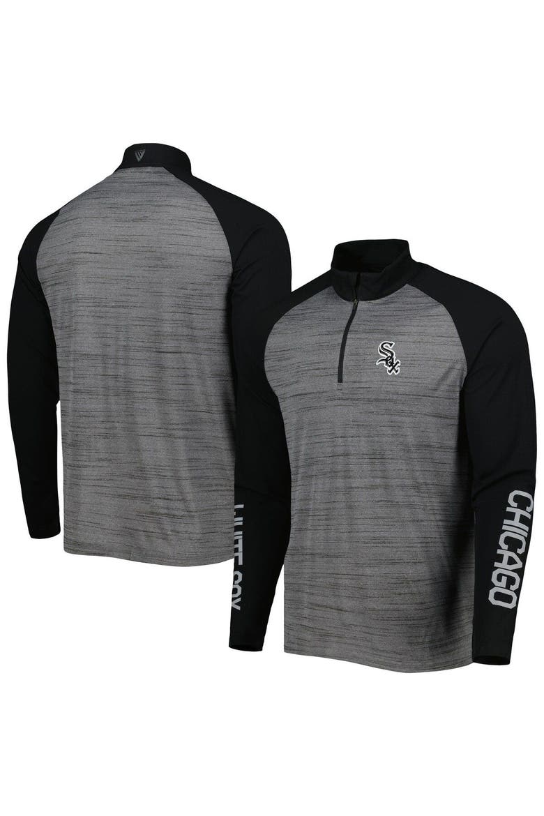 Men's Levelwear Heather Gray Chicago White Sox Vandal Raglan Quarter-Zip Top, Main, color, Heather Gray