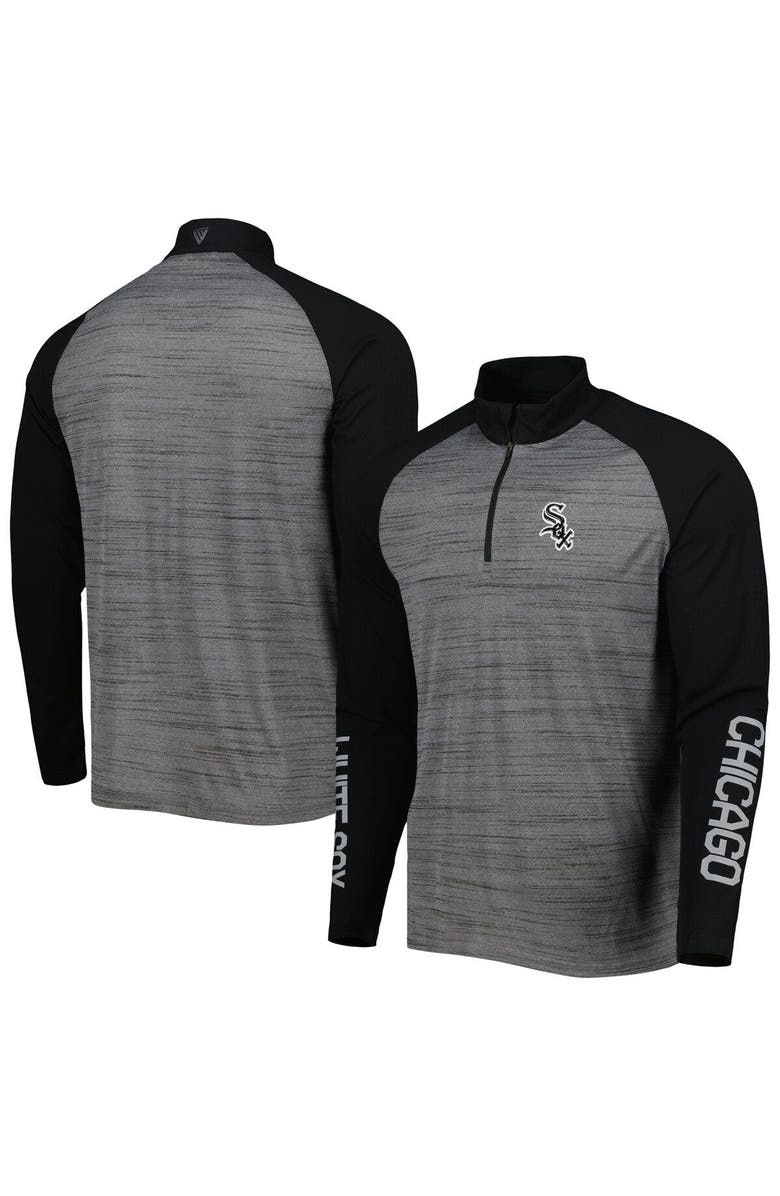 LEVELWEAR Men's Levelwear Heather Gray Chicago White Sox Vandal Raglan Quarter-Zip Top, Main, color, Heather Gray