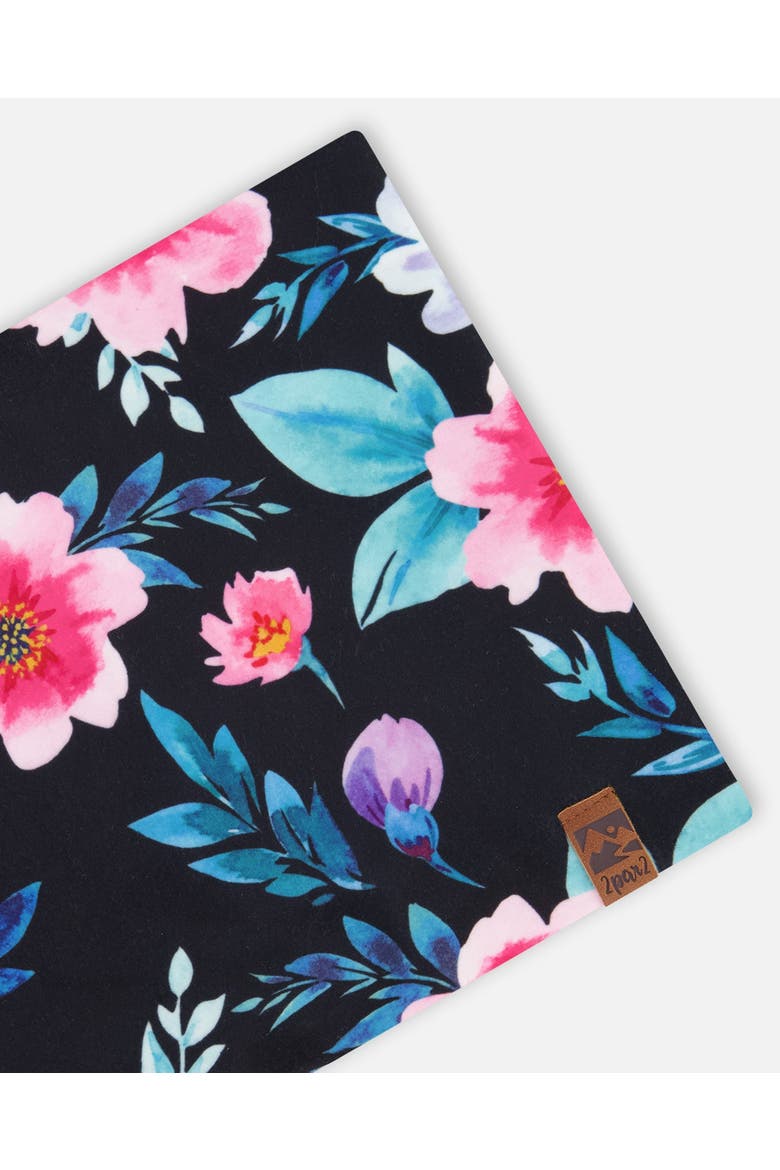 Stretch Jersey Flowers Neck Tube, Alternate, color, Black Floral Print