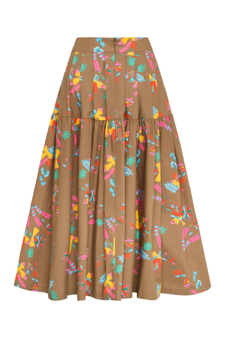 Printed Cotton Skirt With Pockets Print, Alternate, color, Tobacco / Multicolour