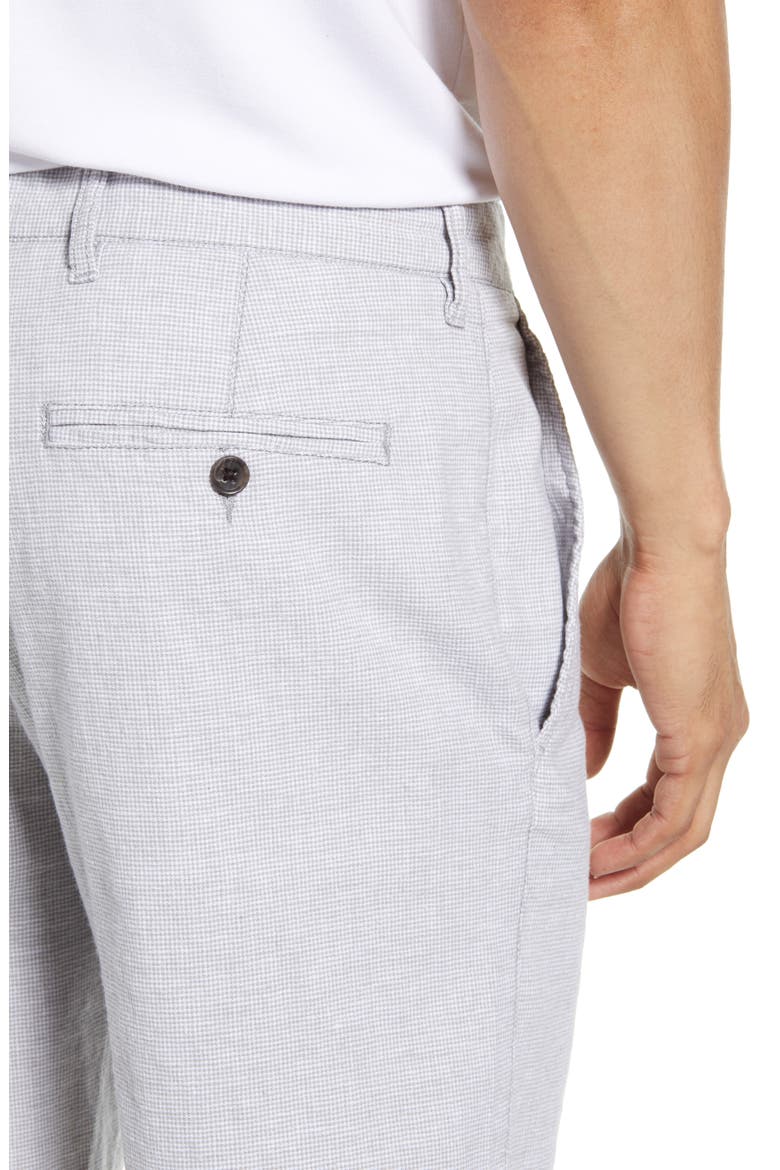 Linen Blend Chino Shorts, Alternate, color, GREY WEATHER HOUNDSTOOTH