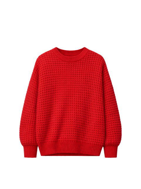 Wide-shoulder Crewneck Cashmere Sweater