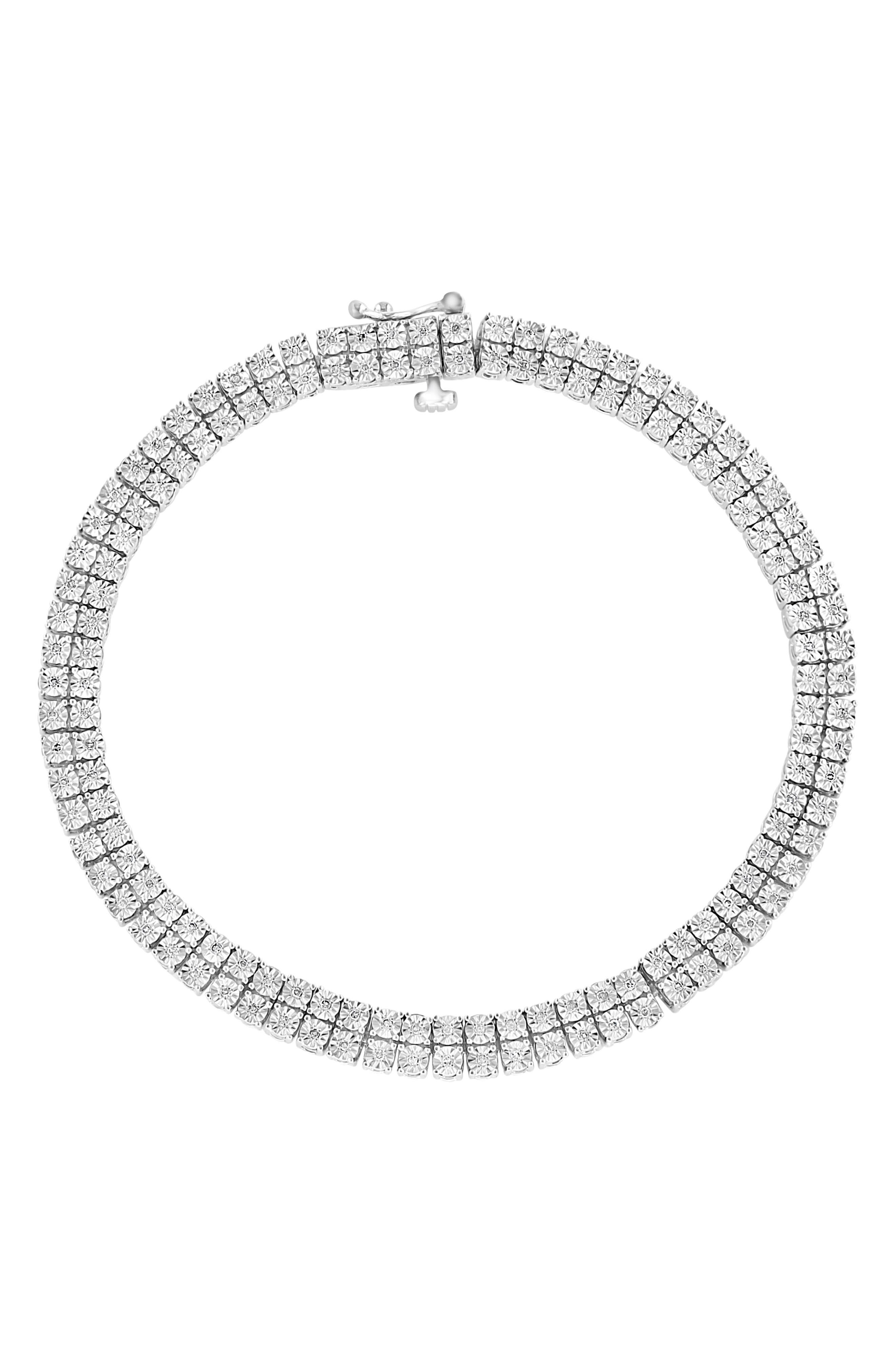 Sterling Silver Diamond Line Bracelet