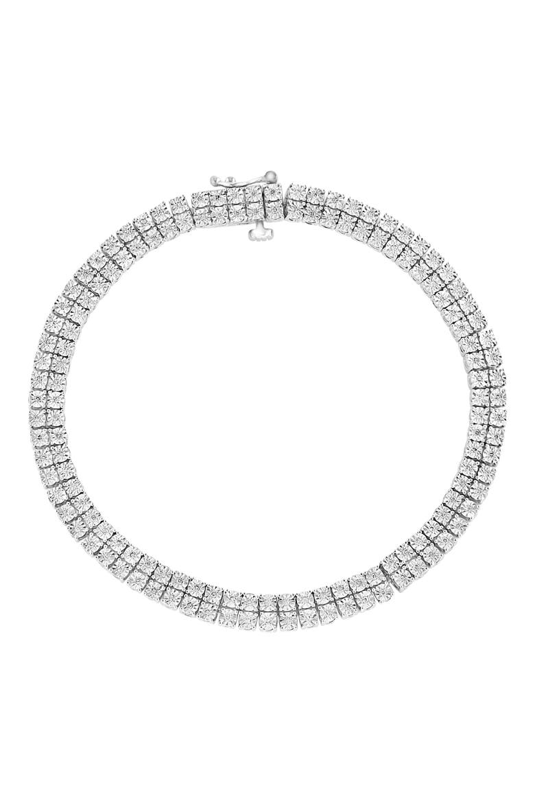 Sterling Silver Diamond Line Bracelet, Main, color, SILVER