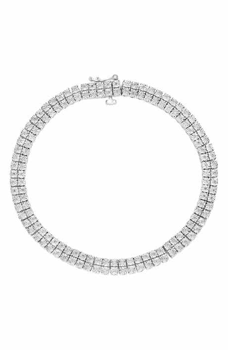 Sterling Silver Diamond Line Bracelet