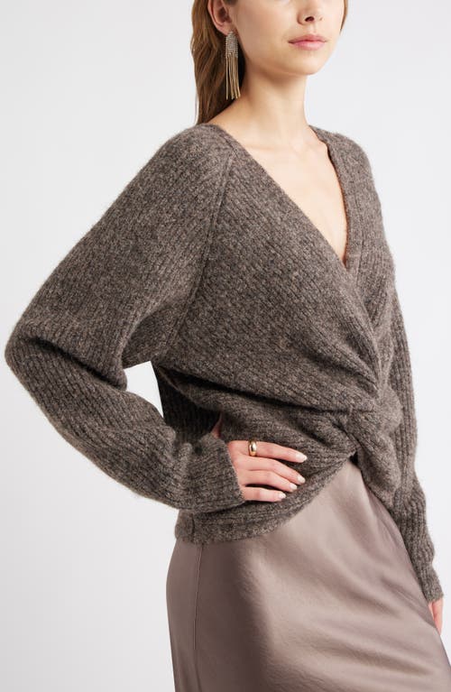 Open Edit Twist Reversible Sweater In Brown