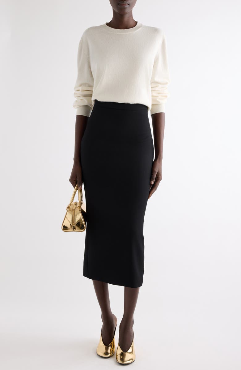 Givenchy Silk Crewneck Sweater, Alternate, color, Ecru