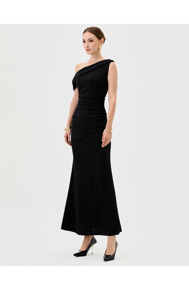 Bariano Thaliah Drape Off Shoulder Maxi, Alternate, color, Black