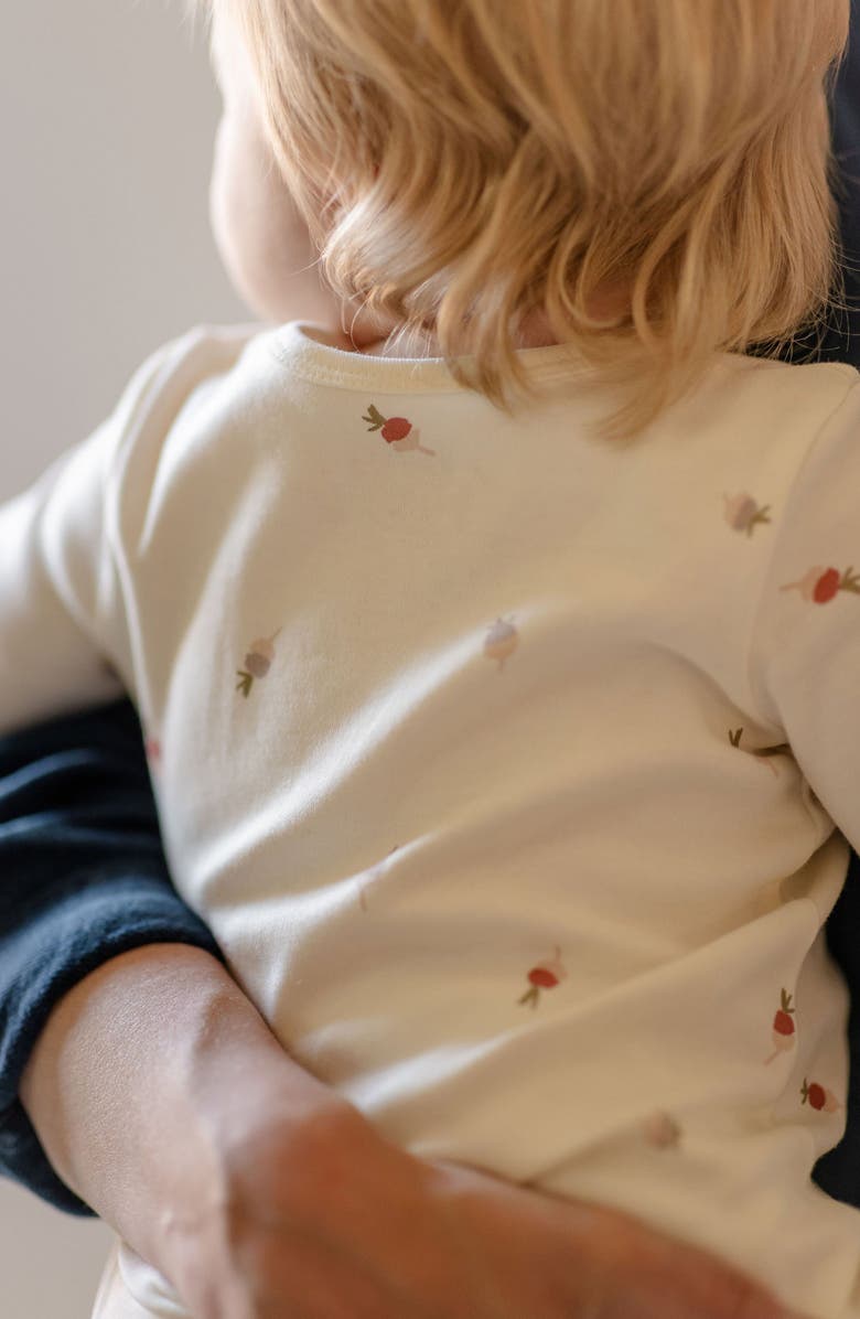 Pehr Print Long Sleeve Organic Cotton Henley Romper, Alternate, color, 