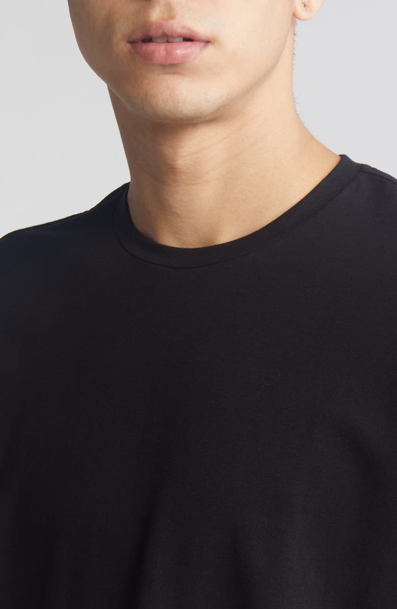 Open Edit Crewneck Stretch Cotton T-Shirt, Alternate, color, Black